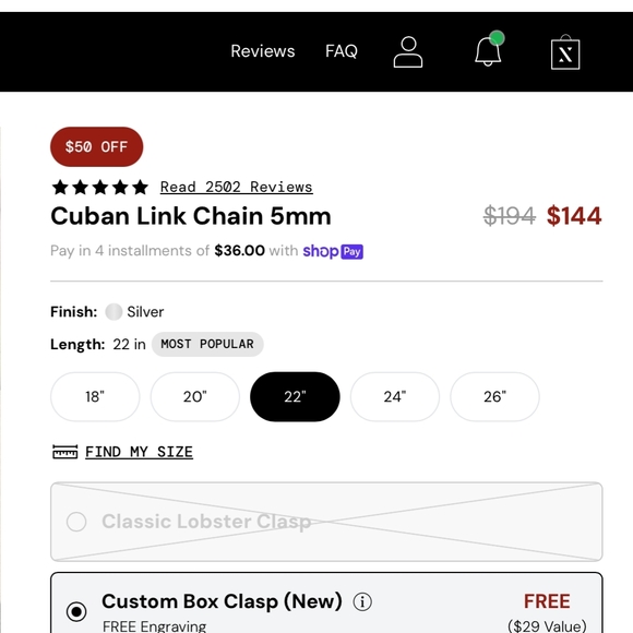 Silver Cuban Link Chain 5mm